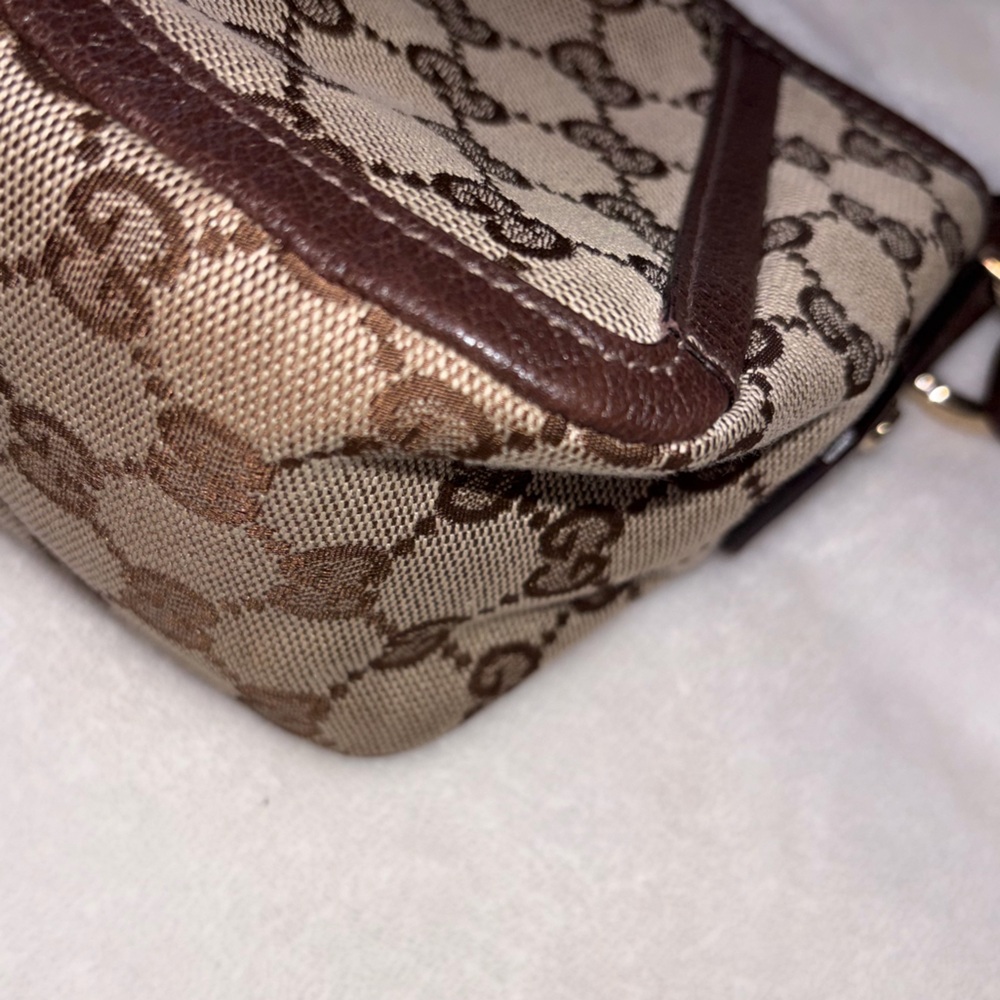 Gucci Brown Monogram D Ring Abbey Pochette - Picture 7 of 12